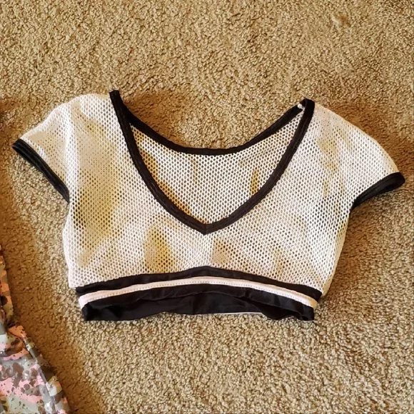 Children's hip hop kpop cheerleader Halloween Dance costume skort tank crop - Picture 6 of 8